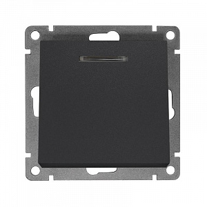 Выключатель 1-клавишный СП Афина 10А IP20 с подсветкой механизм графит Universal A0121-Gr