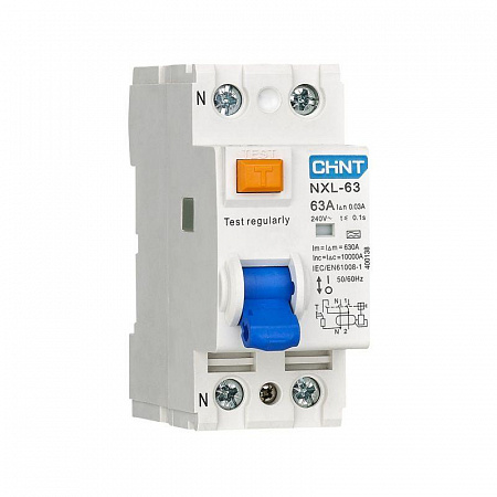 Выключатель дифференциального тока CHINT NXL-63 1п+N 16А 30мА тип A 6кА