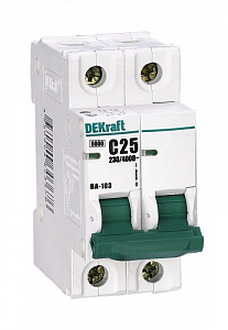 Автоматический выключатель DEKraft ВА-103 2п C 25А 6кА 12076DEK