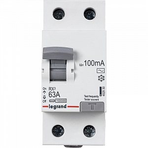 Выключатель дифференциального тока Legrand RX3 2п 63А 100мА тип AC 402030