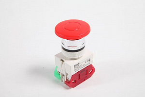 Выключатель кнопочный DEKraft ВК22-AE-RED красный, грибовидный с фиксацией, 1НО+1НЗ 25038DEK