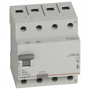 Выключатель дифференциального тока Legrand RX3 4П 40А 100мА тип AC 402067
