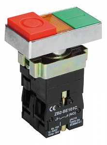 Кнопка управления IEK LAY5-BW8465 I-O сдвоенная c подсветкой BBD40-BW-K51