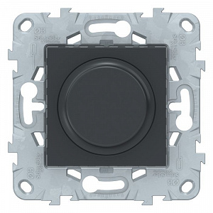Светорегулятор поворотно-нажимной Schneider Electric Unica New, 200 Вт, скрытый монтаж, антрацит NU551454