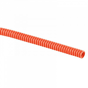 Труба гофрированная ЭРА ПНД легкая 25 мм, с протяжкой оранжевая, 75 м/уп. Б0051805