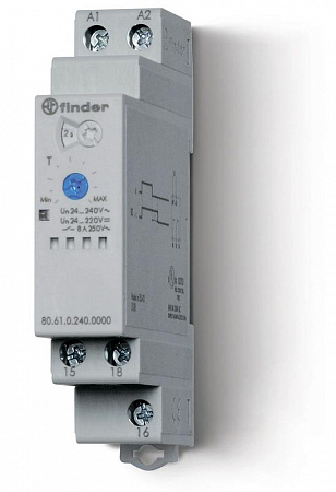 Таймер Finder модульный 1-функциональный (BI) 24-240В AC/DC 1CO 8А