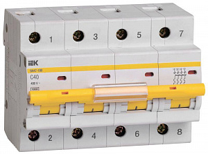 Автоматический выключатель IEK ВА47-100 40А 4п 10кА, C MVA40-4-040-C