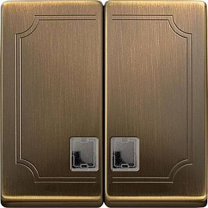Клавиша двойная с линзами Schneider Electric Merten SD скрытый монтаж, античная латунь MTN413543