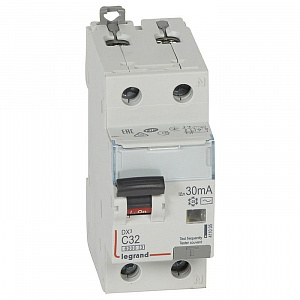 Дифференциальный автоматический выключатель Legrand DX3 1П+N 32А 30мА, тип AC, 6кА, C 411005