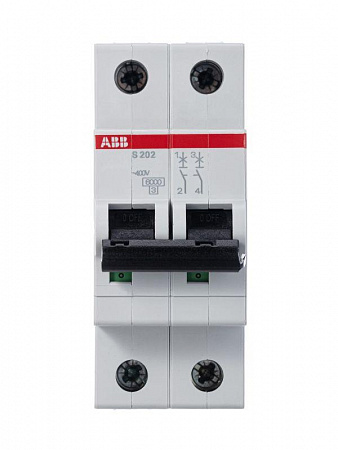 Автоматический выключатель ABB S202 63А 2п 6кА, B, S202-B63