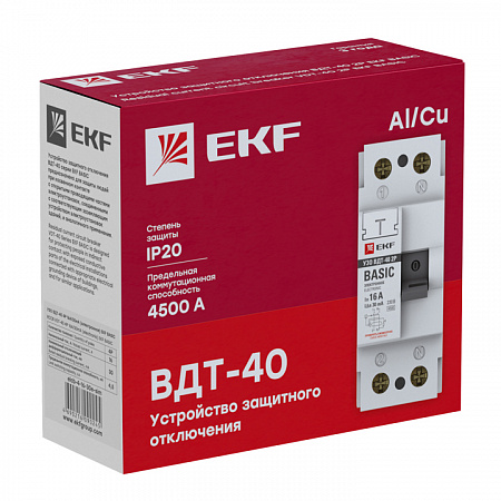 Выключатель дифференциального тока EKF PROxiмА ВДТ-40 2П 63А 30мА тип AC