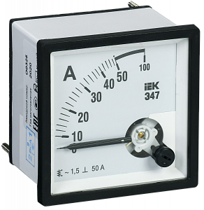 Амперметр IEK Э47 96х96 мм 50А класс точности 1.5 IPA20-6-0050-E