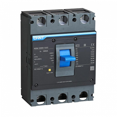 Автоматический выключатель CHINT NXM-1600S 3п 1600А 50кА регулируемый расцепитель