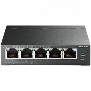 Коммутатор TP-Link TL-SG105PE 4-PoE smart, 5P TL-SG105PE