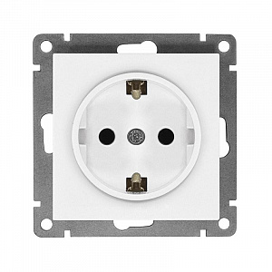 Розетка СП Афина 16А IP20 с заземл. механизм бел. Universal A0028