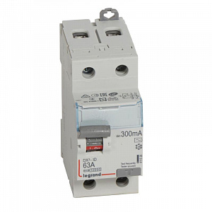 Выключатель дифференциального тока Legrand DX3 2п 63А 300мА тип AC 411526