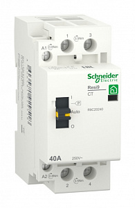 Контактор Schneider Electric Resi9 40А 1П+N, 2НО, 230/250В АС 50Гц R9C20240