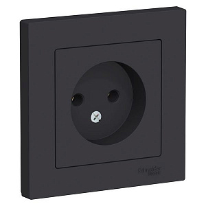 Розетка Systeme Electric AtlasDesign, скрытый монтаж, карбон ATN001040