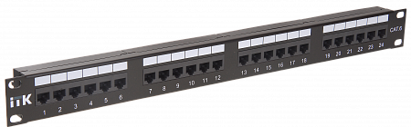 Патч-панель ITK 1U патч-панель категория 6 UTP, 24 порта IDC Dual