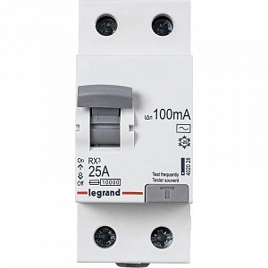 Выключатель дифференциального тока Legrand RX3 2п 25А 100мА тип AC 402028