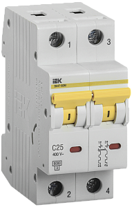 Автоматический выключатель IEK ВА47-60M 25А 2п 6кА, C MVA31-2-025-C