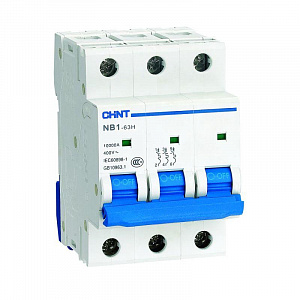 Автоматический выключатель CHINT NB1-63H 4А 3п C, 10 кА 179874