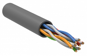 Кабель витая пара ITK U/UTP 6, 4x2 LSZH, серый, 305 м/уп. LC1-C604-121