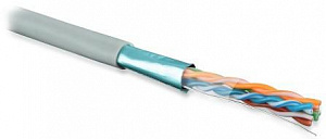 Кабель витая пара Hyperline F/UTP 5E 4х2х24AWG PVC FUTP4-C5E-S24-IN-PVC-GY-305, серый 42052