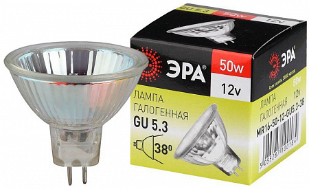 Лампа галогенная GU5.3-MR16-50W-12V-Cl Эра