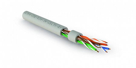 Кабель витая пара Hyperline U/UTP 5e 4х2х24AWG нг(А)-LSLTх, 305 м/уп. UUTP4-C5E-S24-IN-LSLTх-GY-305, серый