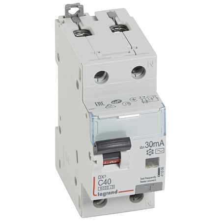 Дифференциальный автоматический выключатель Legrand DX3 1П+N 40А 30мА, тип AC, 10кА, C
