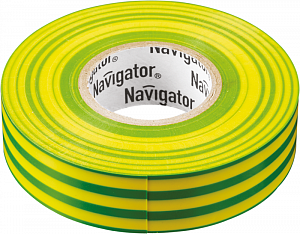 Изолента Navigator ПВХ 19мм, 20м, желто-зеленая 71115