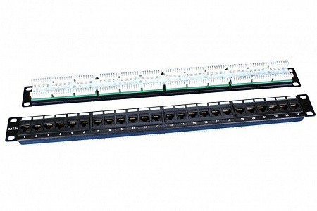 Патч-панель Hyperline 1U 5E 24 порта RJ45 PP3-19-24-8P8C-C5E-110D черный