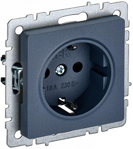 Розетка IEK РС11-1-0-БрМ Brite скрытый монтаж, с заземлением, маренго BR-R11-16-K35