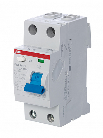 Выключатель дифференциального тока ABB F202 2П 25А 30мА тип AC, F202 AC-25/0.03