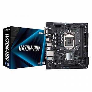 Материнская плата ASRock H470M-HDV, LGA1200, H470, DDR4, mATX 90-MXBG50-A0UAYZ