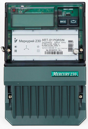 Счетчик Инкотекс Меркурий 230 ART-01 PQRSIN 3Ф 5-60А время Москва