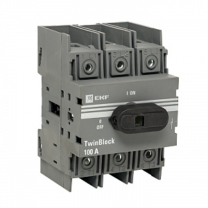 Рубильник EKF TwinBlock PROxima 100А 3П c рукояткой управления для прямой установки tb-100-3p-f