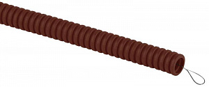 Труба гофрированная ЭРА ПВХ легкая 25 мм, с протяжкой дуб, 25 м/уп. Б0043216