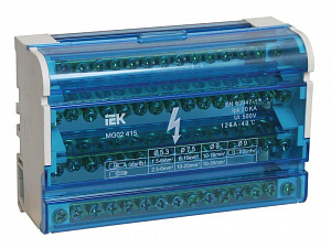 Шина в корпусе IEK ШНК 4х15 3L+PEN на DIN-рейку YND10-4-15-125