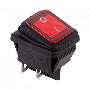 Выключатель клавишный Rexant 250В 15А (4с) ON-OFF красная с подсветкой влагозащита (RWB-507) 36-2360