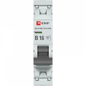 Автоматический выключатель EKF PROxima ВА 47-63N 1п 16А B 6кА M636116B