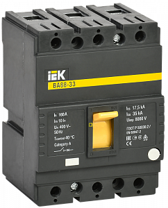 Автоматический выключатель IEK ВА88-33 3П 160А 35кА SVA20-3-0160