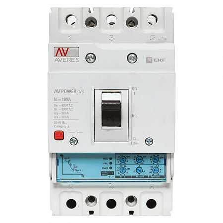 Автоматический выключатель EKF Averes 3п 100А 50кА AV POWER-1/3 ETU2.0
