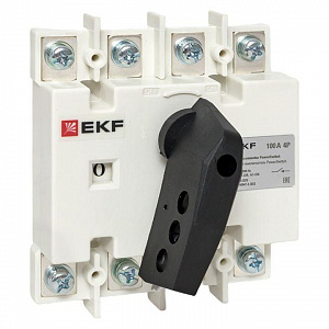 Рубильник-выключатель EKF PROxima PowerSwitch 4п 100А с рукояткой управления для прямой установки psds-100-4