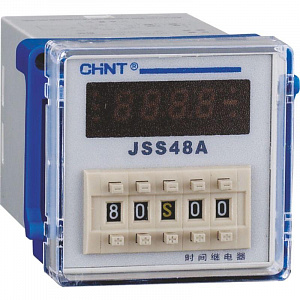 Реле времени CHINT JSS48A AC/DC 100-240В 8-контактный одно групповой переключатель многодиапазонной задержки питания 300084