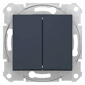 Выключатель 2-клавишный Schneider Electric Sedna, скрытый монтаж, графит SDN0300170