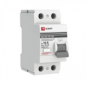 Выключатель дифференциального тока EKF PROxiмА ВД-100 2П 16А 10мА тип AC elcb-2-16-10-em-pro