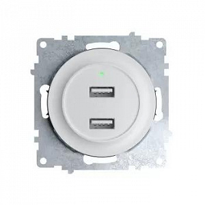 Розетка USB двухместная СП Florence 16А IP20 с подсветкой механизм бел. (1E10351300) OneKeyElectro 2260089