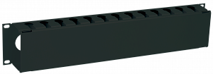 Кабельный органайзер ITK с крышкой 19" 2U, черный CO05-2MCM